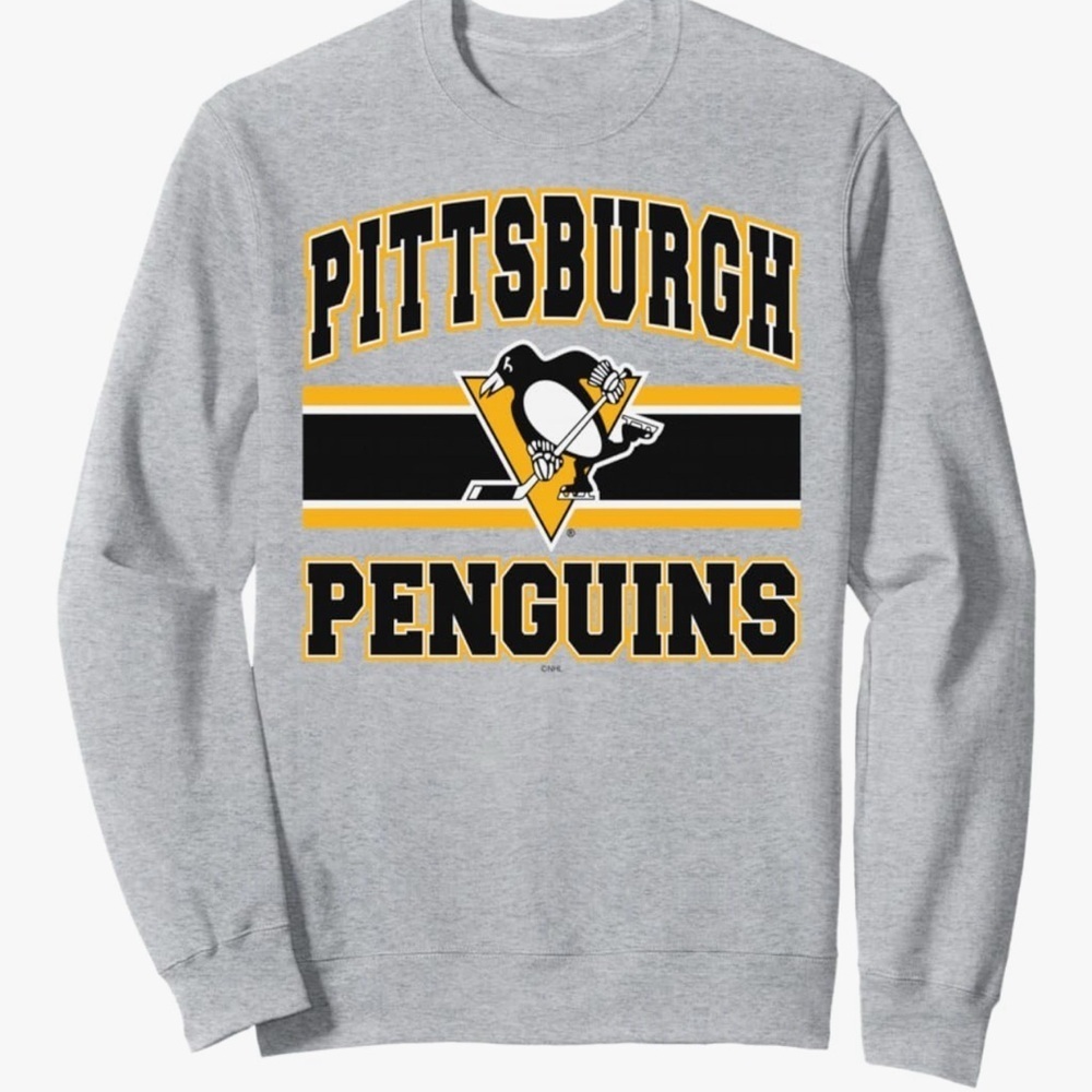 Pittsburgh Penguins Stripe Gray Officially Licensed Sweatshirt